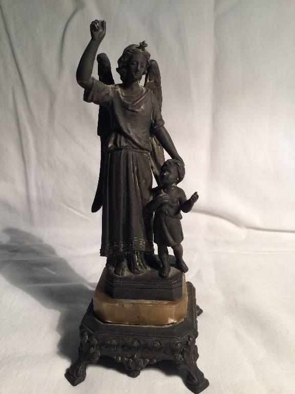 Sculpture ange et enfant Bronze | Puces Privées